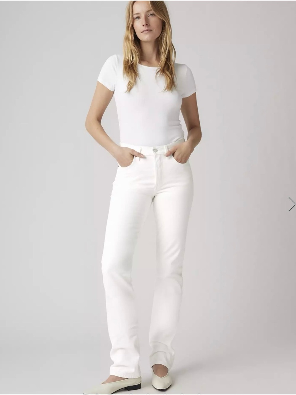 Levi's White 501 Original Fit Women's Jeans, 25x28